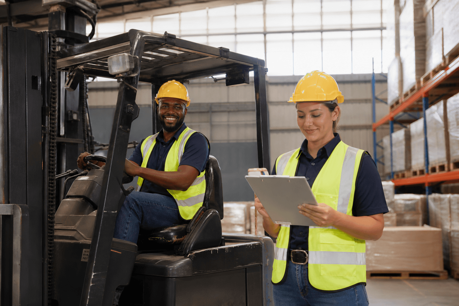 Lager- und Logistikpersonal im Einsatz